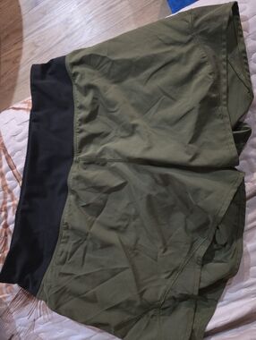 Old Navy Olive Green and Black Athletic Shorts
